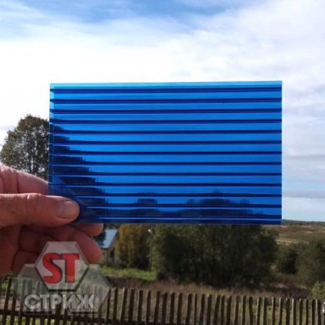 Сотовый поликарбонат 6 мм синий
