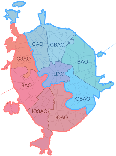 Карта зао москвы по районам